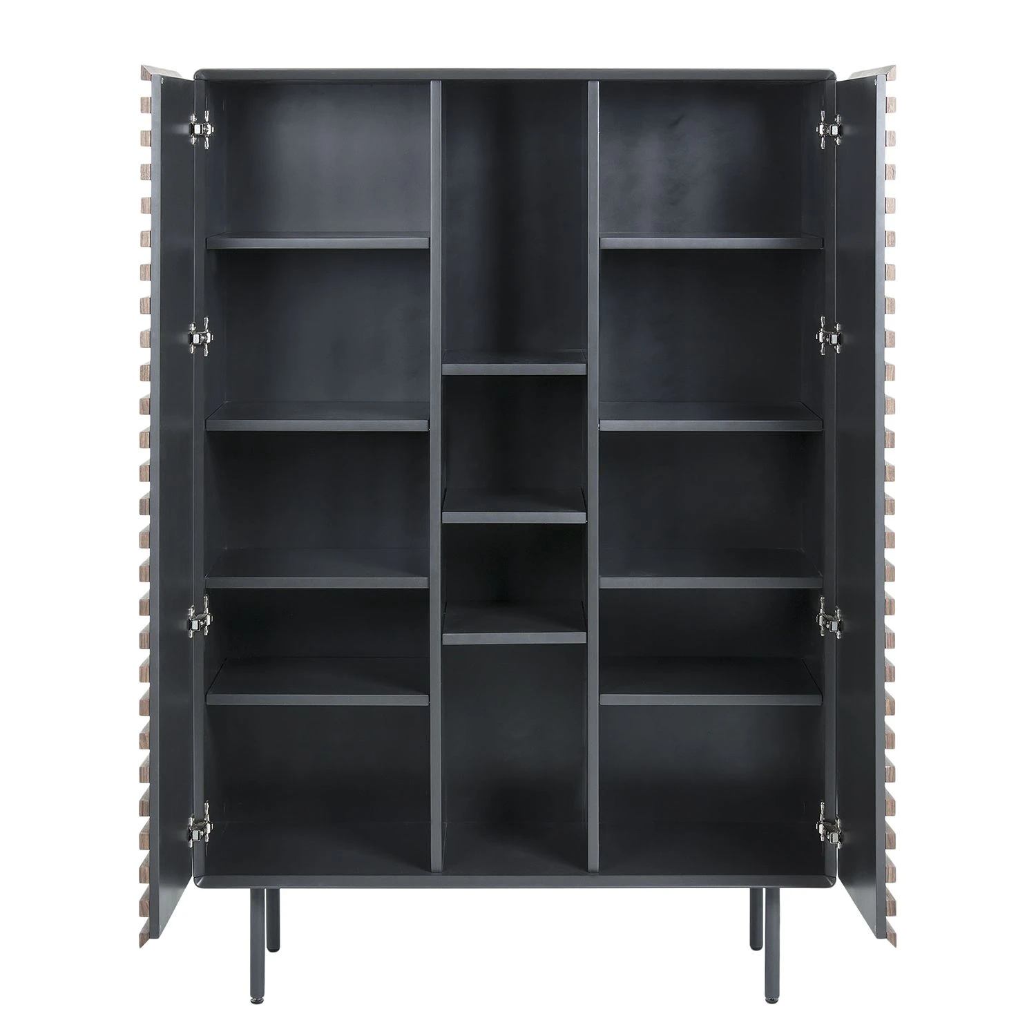 Norrwood Highboard Kipra - Echtholzfurnier - Walnuss / Graphit 6 Norrwood Highboard Kipra - Echtholzfurnier - Walnuss / Graphit – Bild 6