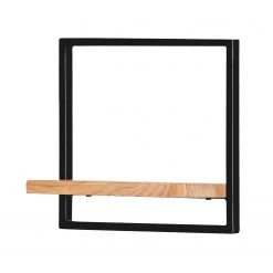 Red Living Wandregal Mello III - Akazie massiv - Akazie Natur / Schwarz - Breite: 35 cm