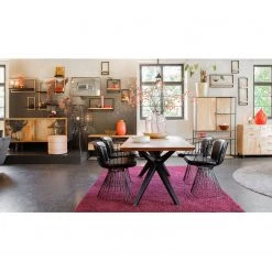 Red Living Wandregal Mello II - Akazie massiv - Akazie Natur / Schwarz -Wohnzimmermöbel boutique en ligne 1000150366 181212 12361900063 GALLERYIMAGES P000000001000150366