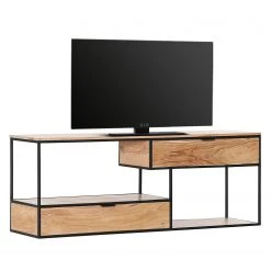 Red Living TV-Lowboard Mello I - Akazie massiv - Akazie Natur / Schwarz