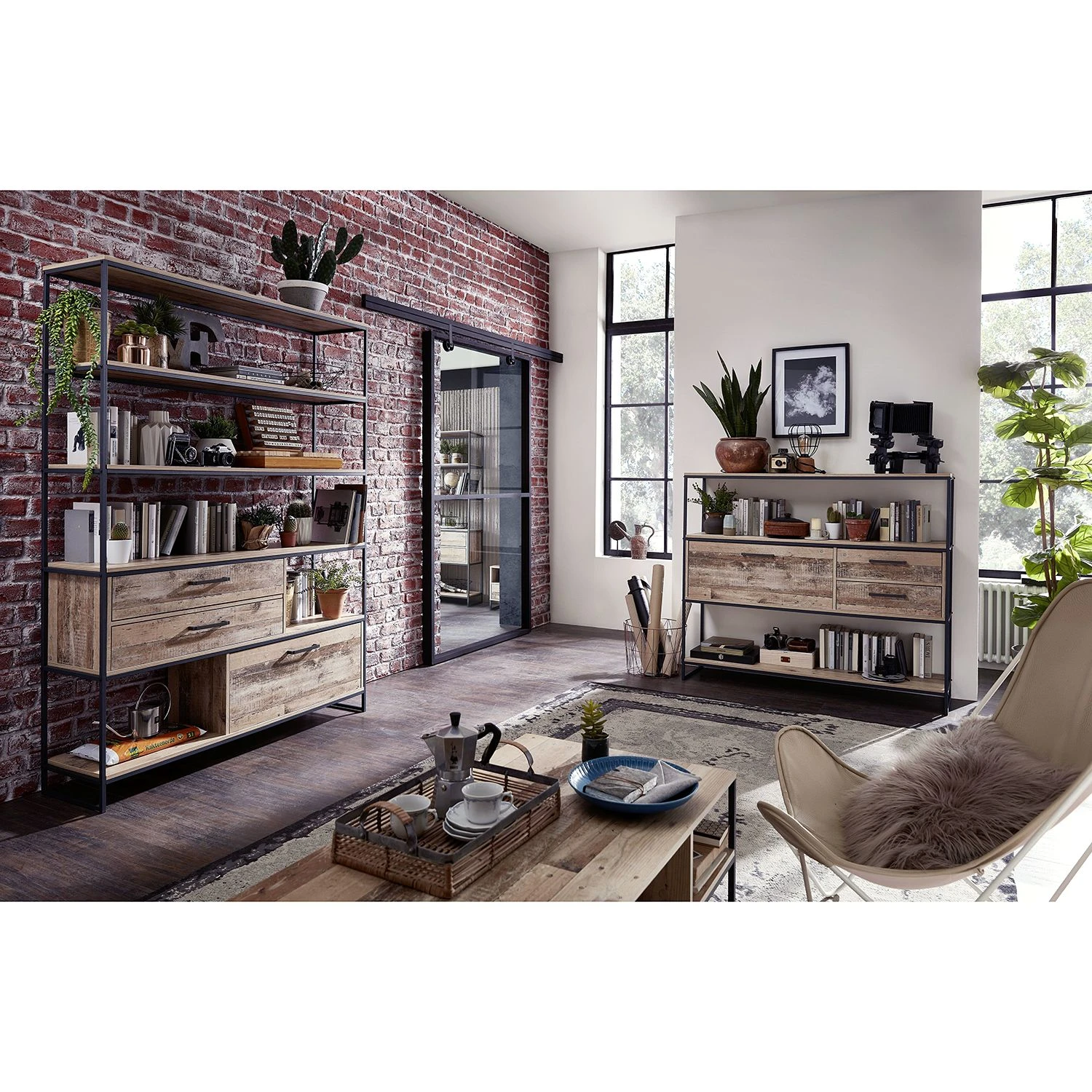 Loftscape Couchtisch Mooca - Altholz Hell Dekor / Anthrazit 6 Loftscape Couchtisch Mooca - Altholz Hell Dekor / Anthrazit – Bild 6