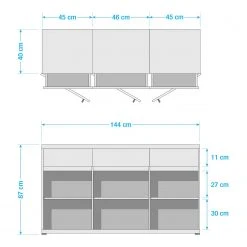 Germania Sideboard Lissabon - Buche Dekor / Anthrazit - Breite: 144 cm -Wohnzimmermöbel boutique en ligne 1000150687 181217 15305300020 GALLERYIMAGES P000000001000150687