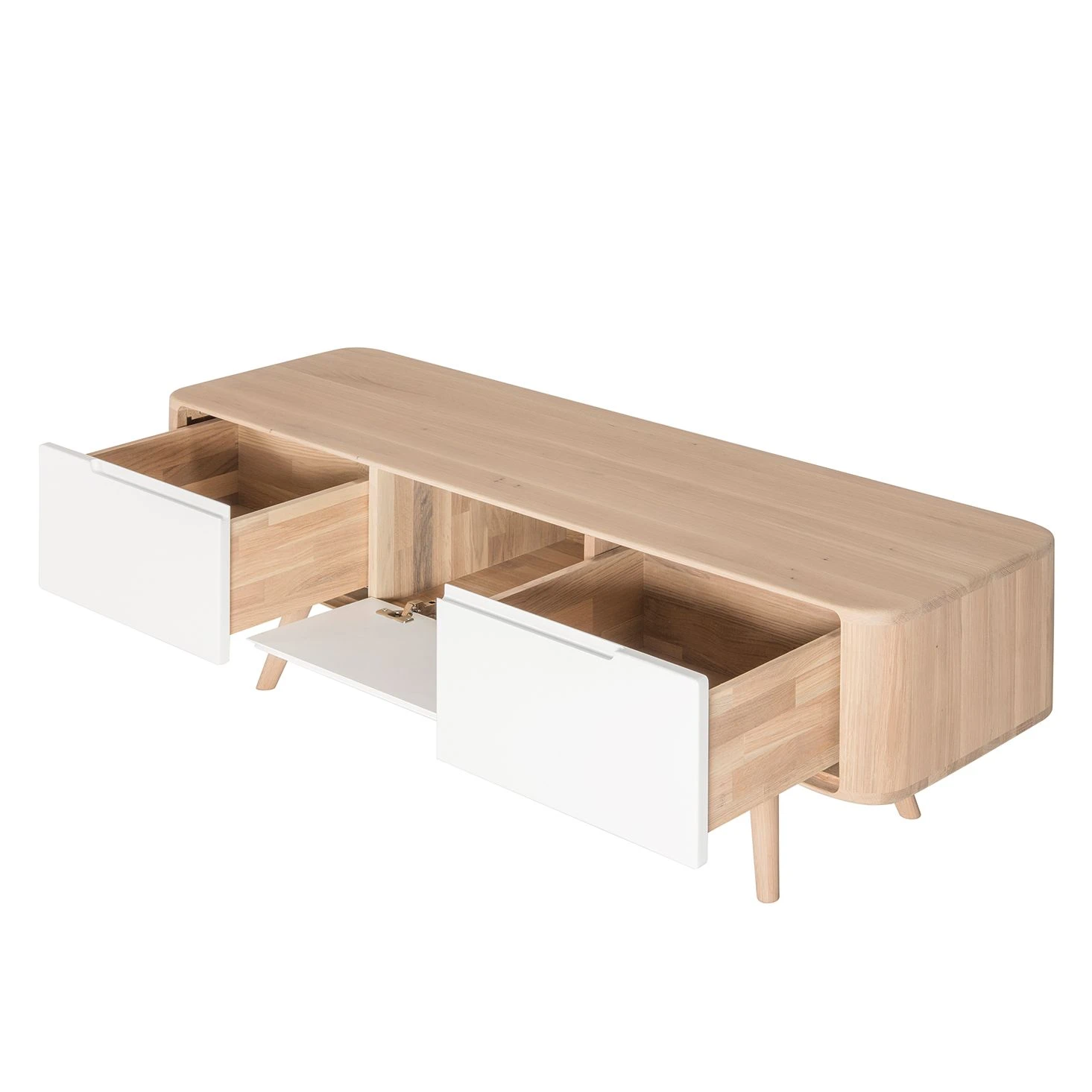 Studio Copenhagen TV-Lowboard Loca V - Wildeiche teilmassiv - Wildeiche hell geölt - Breite: 135 cm - Tiefe: 42 cm 5 Studio Copenhagen TV-Lowboard Loca V - Wildeiche teilmassiv - Wildeiche hell geölt - Breite: 135 cm - Tiefe: 42 cm – Bild 5