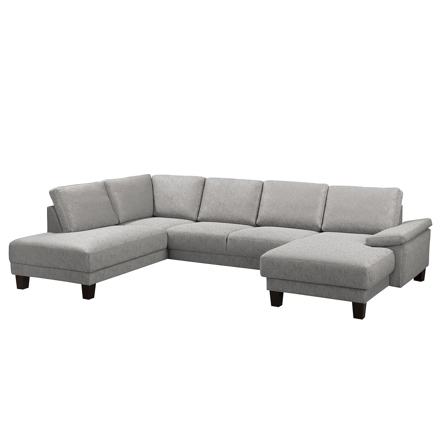 Fredriks Wohnlandschaft Gellik - Webstoff - Lichtgrau - Longchair davorstehend rechts / Ottomane links 1 Fredriks Wohnlandschaft Gellik - Webstoff - Lichtgrau - Longchair davorstehend rechts / Ottomane links