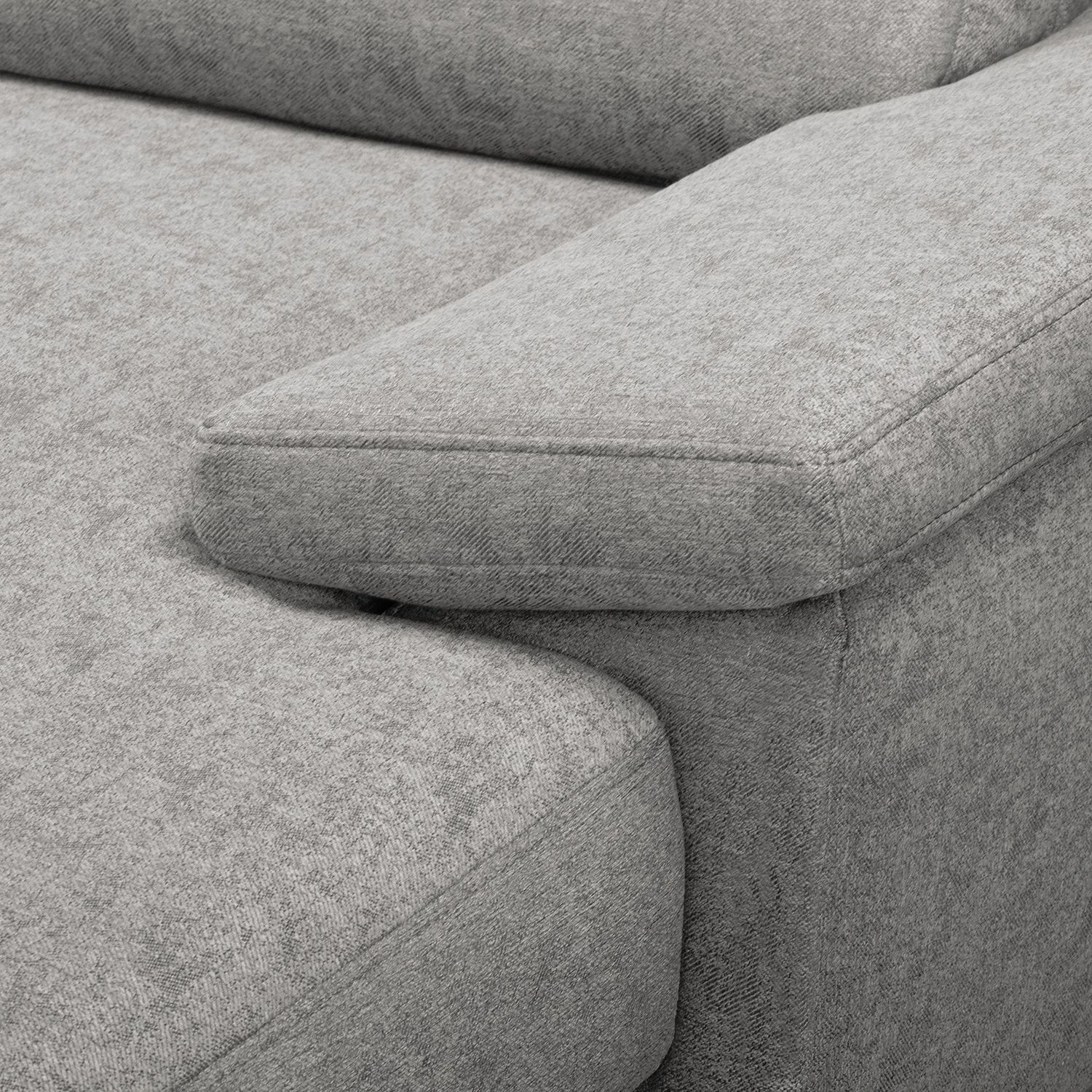 Fredriks Wohnlandschaft Gellik - Webstoff - Lichtgrau - Longchair davorstehend rechts / Ottomane links 9 Fredriks Wohnlandschaft Gellik - Webstoff - Lichtgrau - Longchair davorstehend rechts / Ottomane links – Bild 9