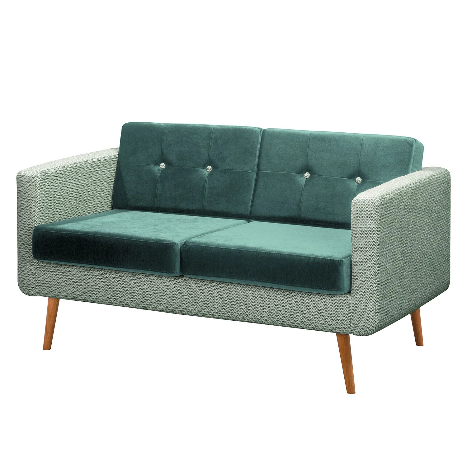 Mørteens Polstergarnitur Cromm V (3-2-1) - Webstoff / Samt - Petrol 3 Mørteens Polstergarnitur Cromm V (3-2-1) - Webstoff / Samt - Petrol – Bild 3