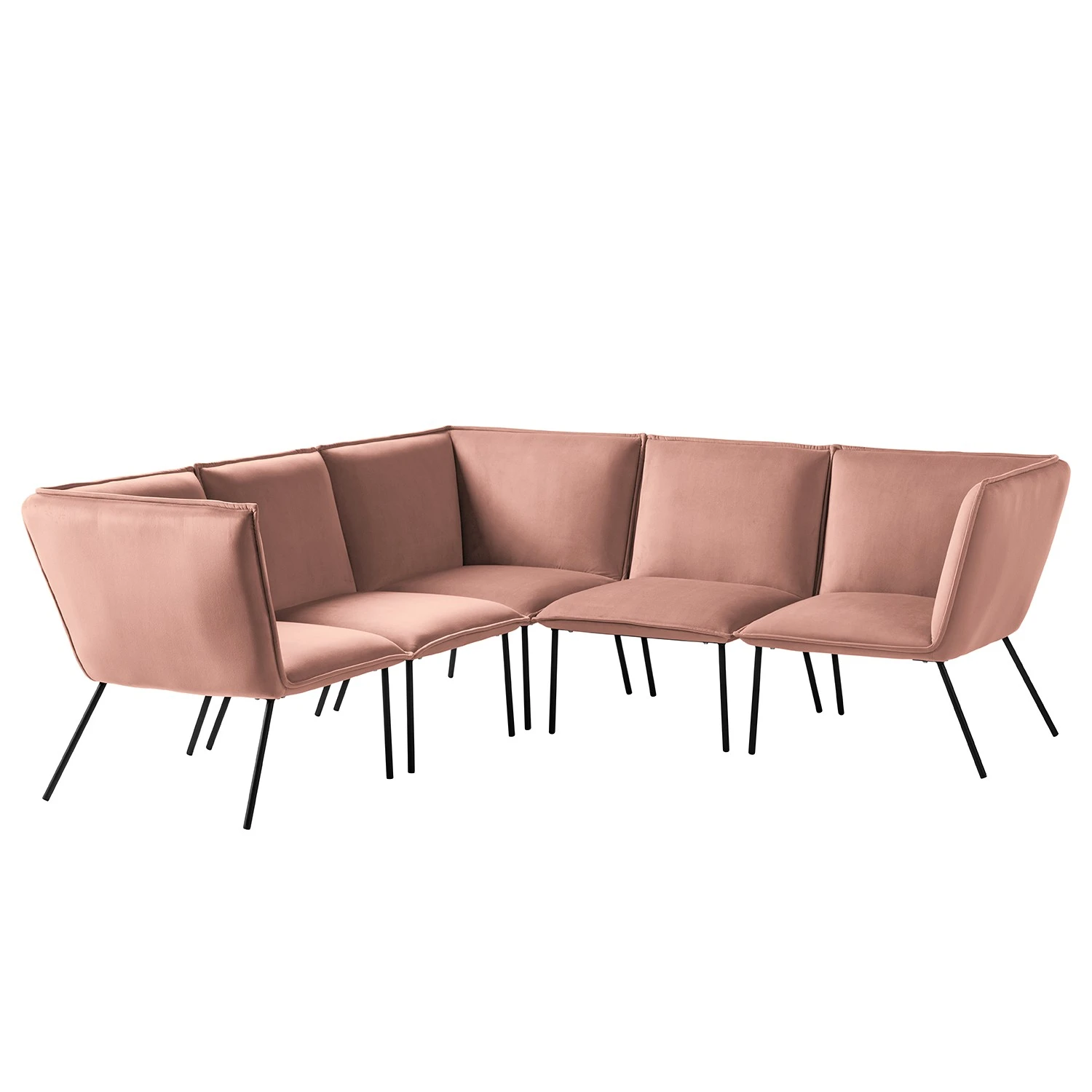 Jack & Alice Ecksofa Dorado - Samt - Altrosa 1 Jack & Alice Ecksofa Dorado - Samt - Altrosa