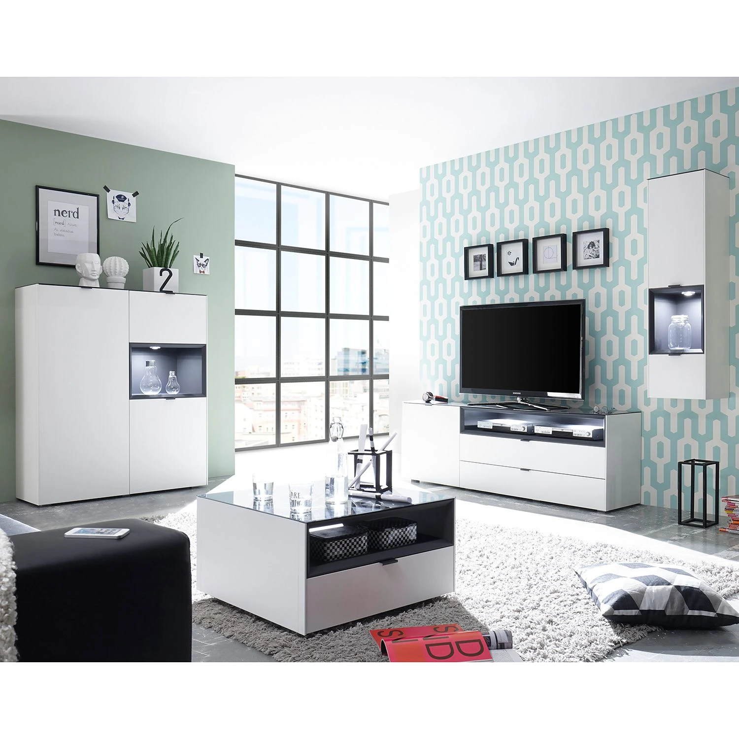 Loftscape Couchtisch Batchelor - Weiß / Anthrazit 2 Loftscape Couchtisch Batchelor - Weiß / Anthrazit – Bild 2