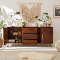 Jack & Alice Sideboard Loga - Akazie massiv / Eisen - Akazie Braun -Wohnzimmermöbel boutique en ligne 1000153425 190925 06220300012 MOOD DETAILS P000000001000153425 mood