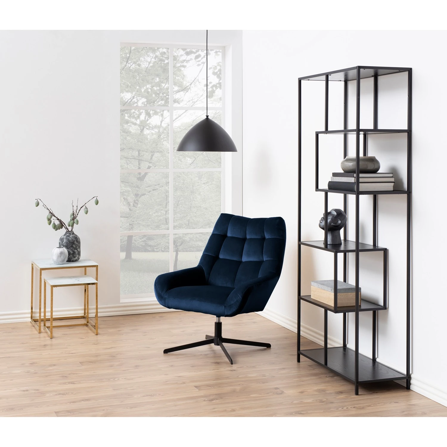 Fredriks Couchtisch Katori (2er-Set) - Glas / Eisen - Marmor Weiß Dekor / Gold 4 Fredriks Couchtisch Katori (2er-Set) - Glas / Eisen - Marmor Weiß Dekor / Gold – Bild 4