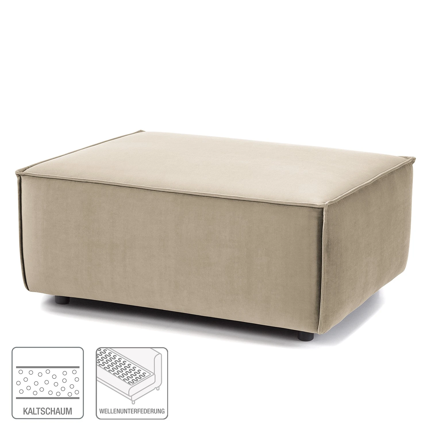 Polsterhocker Kinx III - Samt - Samt Shyla: Beige 3 Polsterhocker Kinx III - Samt - Samt Shyla: Beige – Bild 3