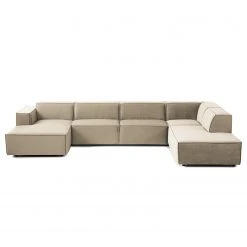 Wohnlandschaft Kinx II - Samt - Samt Shyla: Beige - Longchair davorstehend links / Ottomane rechts -Wohnzimmermöbel boutique en ligne 1000155708 210323 15180400942 DETAILS P000000001000155708