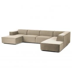 Wohnlandschaft Kinx II - Samt - Samt Shyla: Beige - Longchair davorstehend links / Ottomane rechts -Wohnzimmermöbel boutique en ligne 1000155708 210323 15180500945 DETAILS P000000001000155708