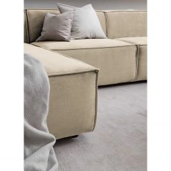 Wohnlandschaft Kinx II - Samt - Samt Shyla: Beige - Longchair davorstehend links / Ottomane rechts -Wohnzimmermöbel boutique en ligne 1000155708 220610 030 DETAILS P000000001000155708