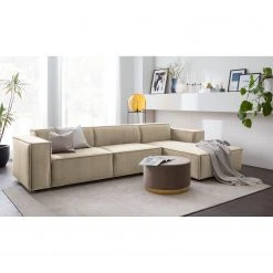 Ecksofa Kinx V - Samt - Samt Shyla: Beige - Longchair davorstehend rechts -Wohnzimmermöbel boutique en ligne 1000155727 210323 15193301131 MOOD DETAILS P000000001000155727 mood
