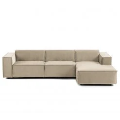 Ecksofa Kinx V - Samt - Samt Shyla: Beige - Longchair davorstehend rechts -Wohnzimmermöbel boutique en ligne 1000155727 210323 15193301133 DETAILS P000000001000155727