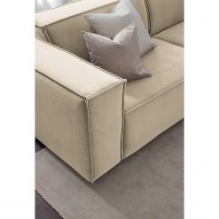 Ecksofa Kinx V - Samt - Samt Shyla: Beige - Longchair davorstehend rechts -Wohnzimmermöbel boutique en ligne 1000155727 210323 15193601137 DETAILS P000000001000155727