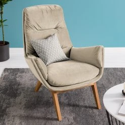 Studio Copenhagen Sessel Garbo II - Samt Shyla: Beige - Eiche Dunkel 16 Studio Copenhagen Sessel Garbo II - Samt Shyla: Beige - Eiche Dunkel -Wohnzimmermöbel boutique en ligne 1000156350 200113 13014500093 DETAILS P000000001000156350