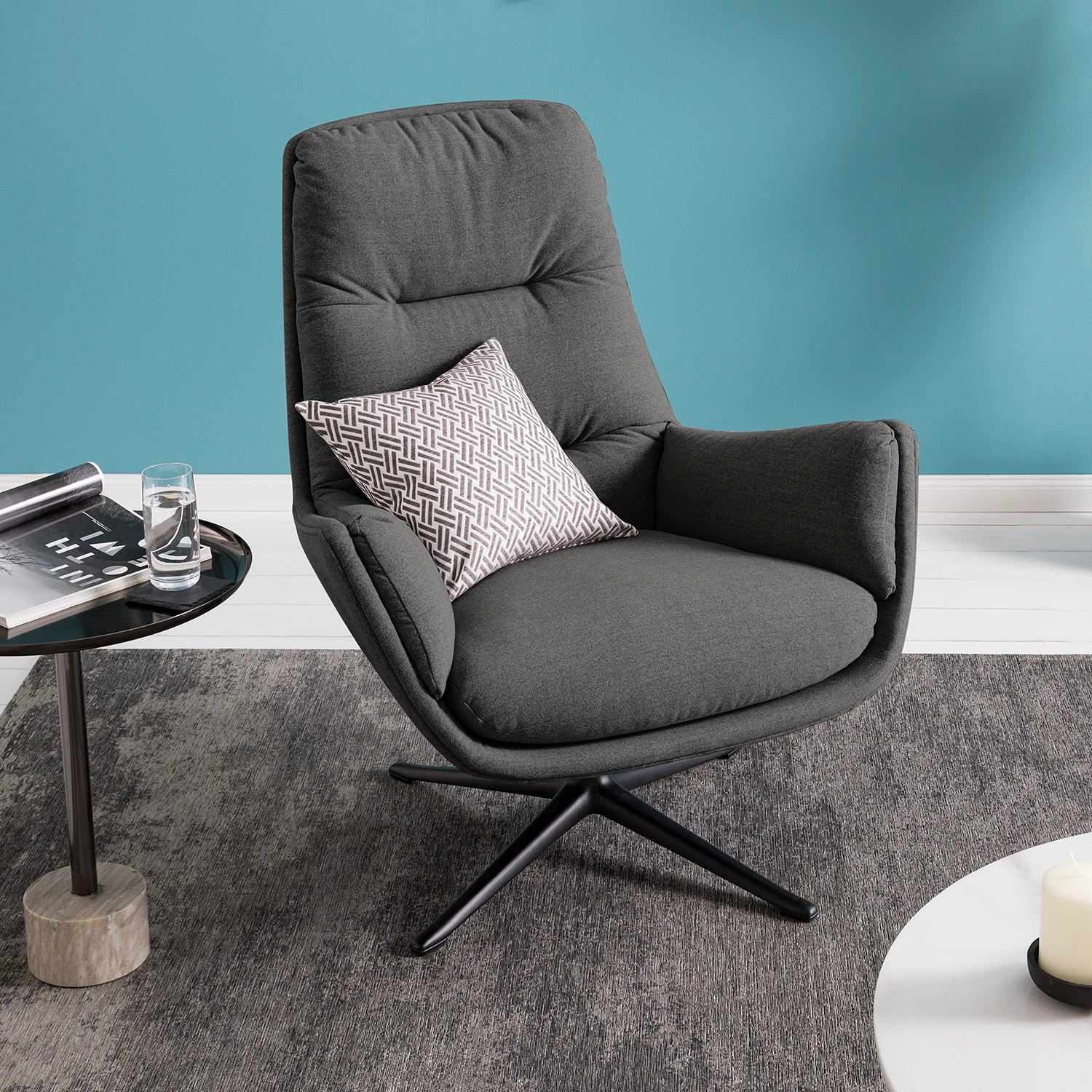 Studio Copenhagen Sessel Garbo III - Webstoff - Webstoff Milan: Anthrazit - Schwarz 3 Studio Copenhagen Sessel Garbo III - Webstoff - Webstoff Milan: Anthrazit - Schwarz – Bild 3