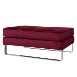 Fredriks Polsterhocker Chelsea III - Microfaser - Stoff Tond: Bordeaux - Kufen