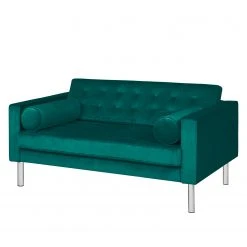 Fredriks Sofa Chelsea III (2-Sitzer) - Microfaser - Stoff Tond: Petrol - Zylinder