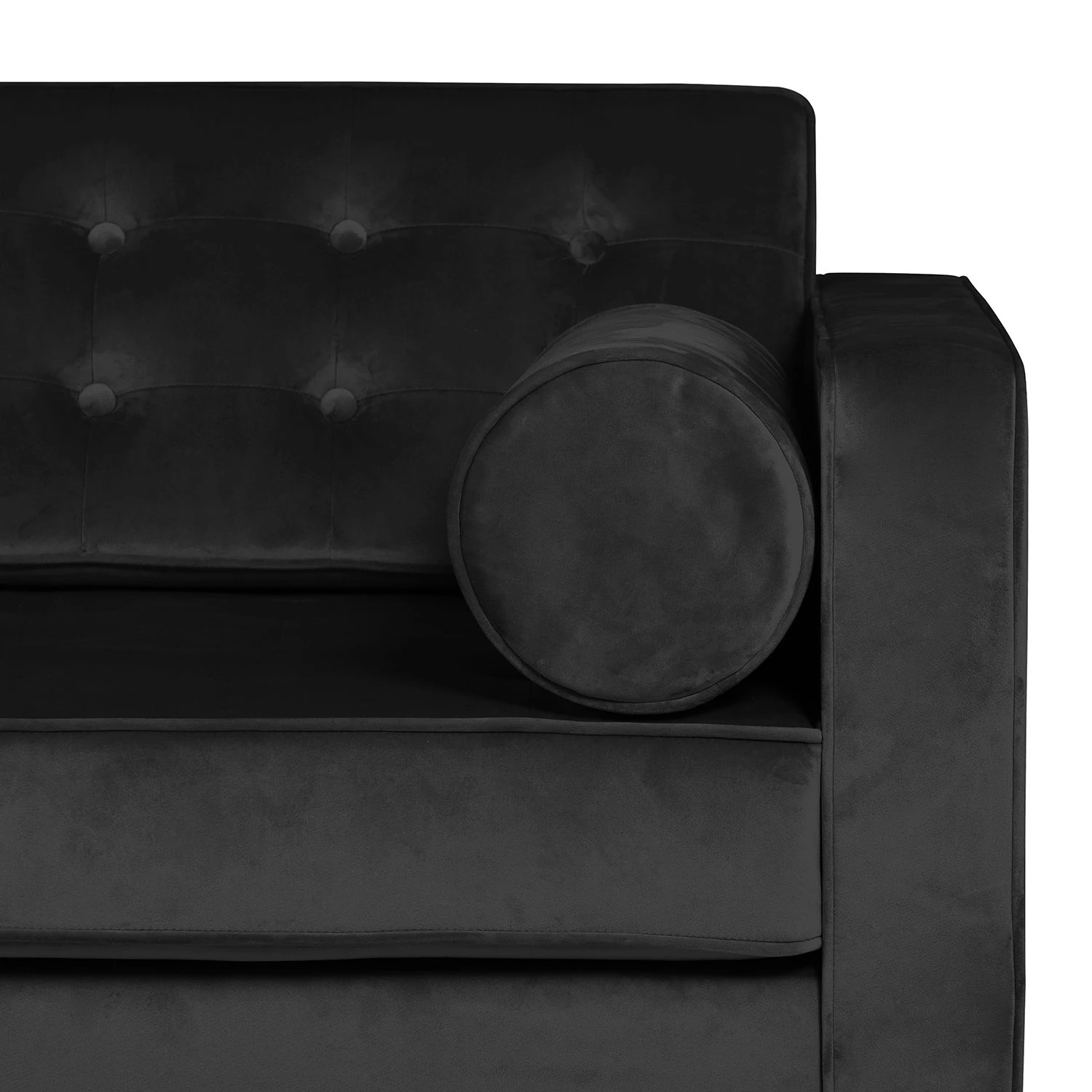 Fredriks Sofa Chelsea III (3-Sitzer) - Microfaser - Stoff Tond: Schwarz - Zylinder 5 Fredriks Sofa Chelsea III (3-Sitzer) - Microfaser - Stoff Tond: Schwarz - Zylinder – Bild 5