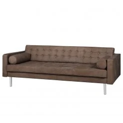 Fredriks Sofa Chelsea IV (3-Sitzer) - Echtleder - Echtleder Custo: Dunkelbraun - Zylinder