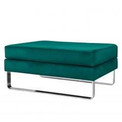 Fredriks Polsterhocker Portobello III - Samt - Stoff Tond: Petrol - Kufen