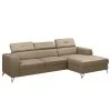 Fredriks Ecksofa Lucena - Echtleder - Taupe - Longchair davorstehend rechts - Keine Funktion