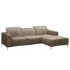 Fredriks Ecksofa Graide III - Antiklederlook - Taupe - Longchair davorstehend rechts - Elektrisch verstellbar: 1 Motor mit Kabel