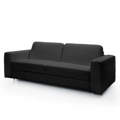 Loftscape Schlafsofa Blayney - Echtleder - Schwarz - Breite: 221 cm
