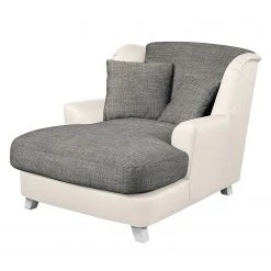Ridgevalley XXL Sessel Garza I - Kunstleder / Strukturstoff - Weiß / Dunkelgrau