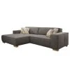 Loftscape Ecksofa Belair - Microfaser - Grau - Longchair davorstehend links - Schlaffunktion für dauerhafte Nutzung
