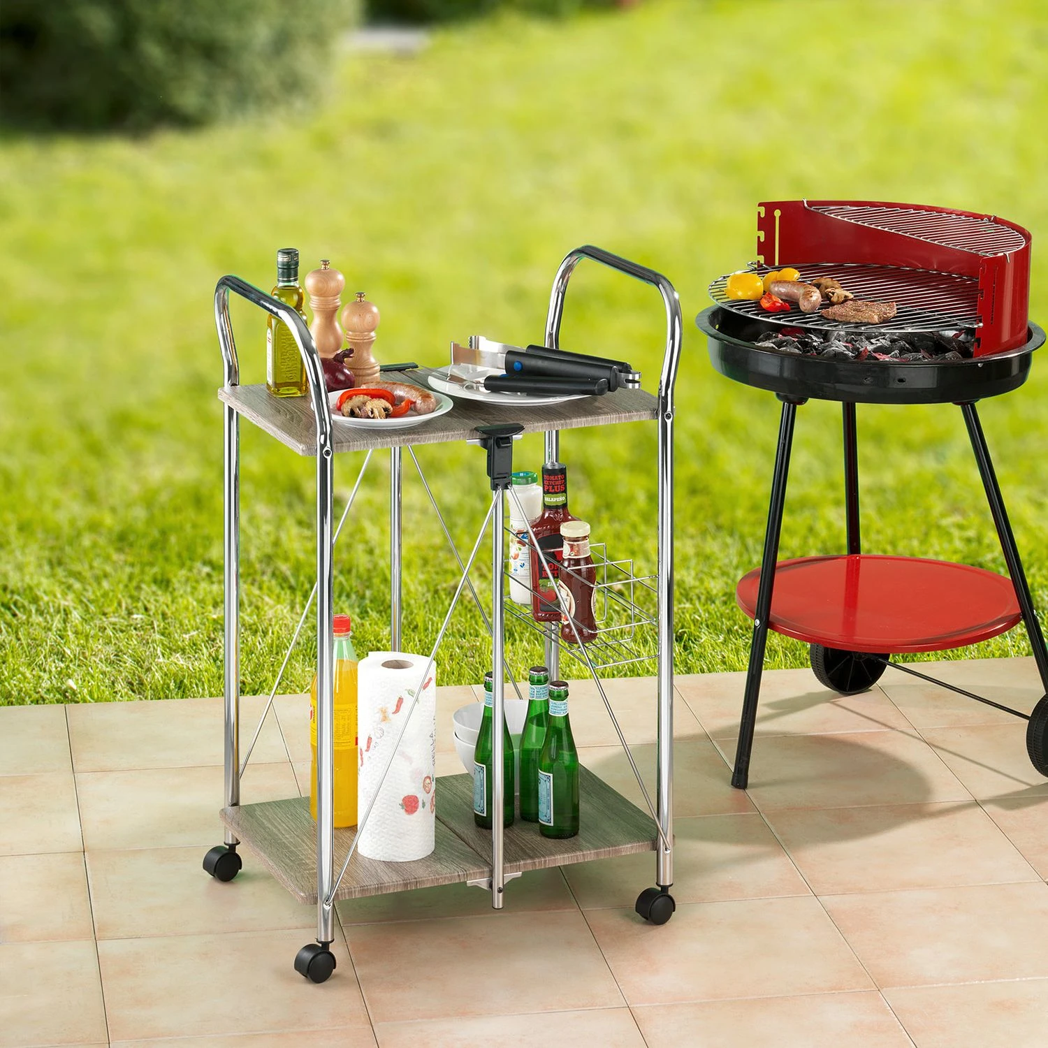 WENKO Servierwagen Liky - Braun / Chrom 2 WENKO Servierwagen Liky - Braun / Chrom – Bild 2