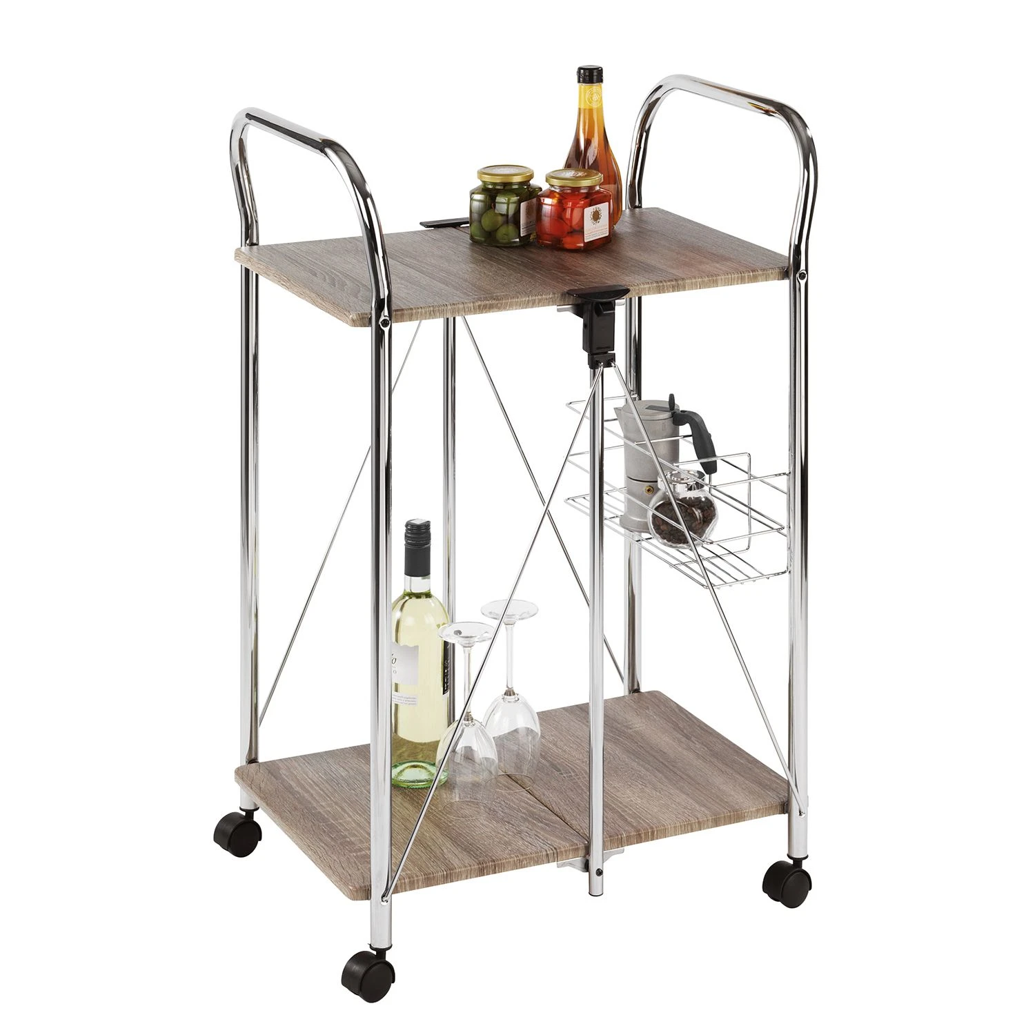 WENKO Servierwagen Liky - Braun / Chrom 3 WENKO Servierwagen Liky - Braun / Chrom – Bild 3