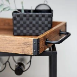 WENKO Servierwagen Rustico - Metall - Schwarz / Walnuss Dekor -Wohnzimmermöbel boutique en ligne 1000160241 190215 07293300011 GALLERYIMAGES P000000001000160241