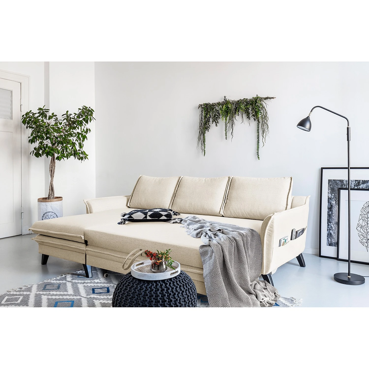 Norrwood Ecksofa Mia Mia II - Webstoff - Beige - Longchair davorstehend links 3 Norrwood Ecksofa Mia Mia II - Webstoff - Beige - Longchair davorstehend links – Bild 3