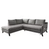 Norrwood Ecksofa Mia Mia I - Webstoff - Grau - Ottomane davorstehend links
