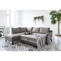 Norrwood Ecksofa Mia Mia I - Webstoff - Grau - Ottomane davorstehend links -Wohnzimmermöbel boutique en ligne 1000160519 200619 16205200043 MOOD DETAILS P000000001000160519 mood