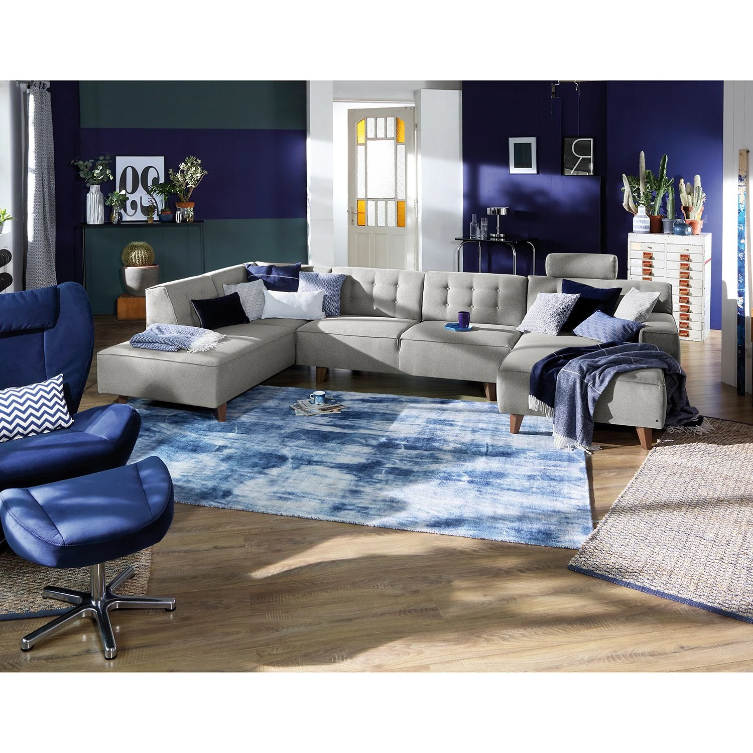 Tom Tailor Wohnlandschaft Nordic Chic - Webstoff - Granit - Longchair davorstehend rechts / Ottomane links - Höhenverstellbare Kopfstütze 3 Tom Tailor Wohnlandschaft Nordic Chic - Webstoff - Granit - Longchair davorstehend rechts / Ottomane links - Höhenverstellbare Kopfstütze – Bild 3