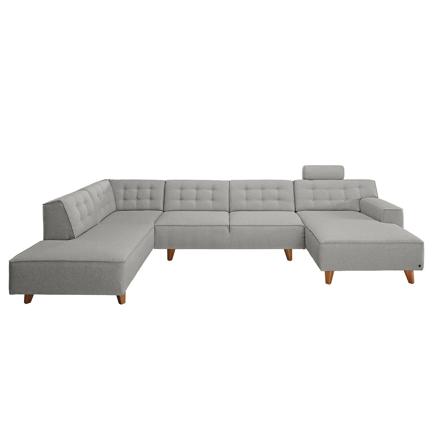 Tom Tailor Wohnlandschaft Nordic Chic - Webstoff - Granit - Longchair davorstehend rechts / Ottomane links - Höhenverstellbare Kopfstütze 5 Tom Tailor Wohnlandschaft Nordic Chic - Webstoff - Granit - Longchair davorstehend rechts / Ottomane links - Höhenverstellbare Kopfstütze – Bild 5