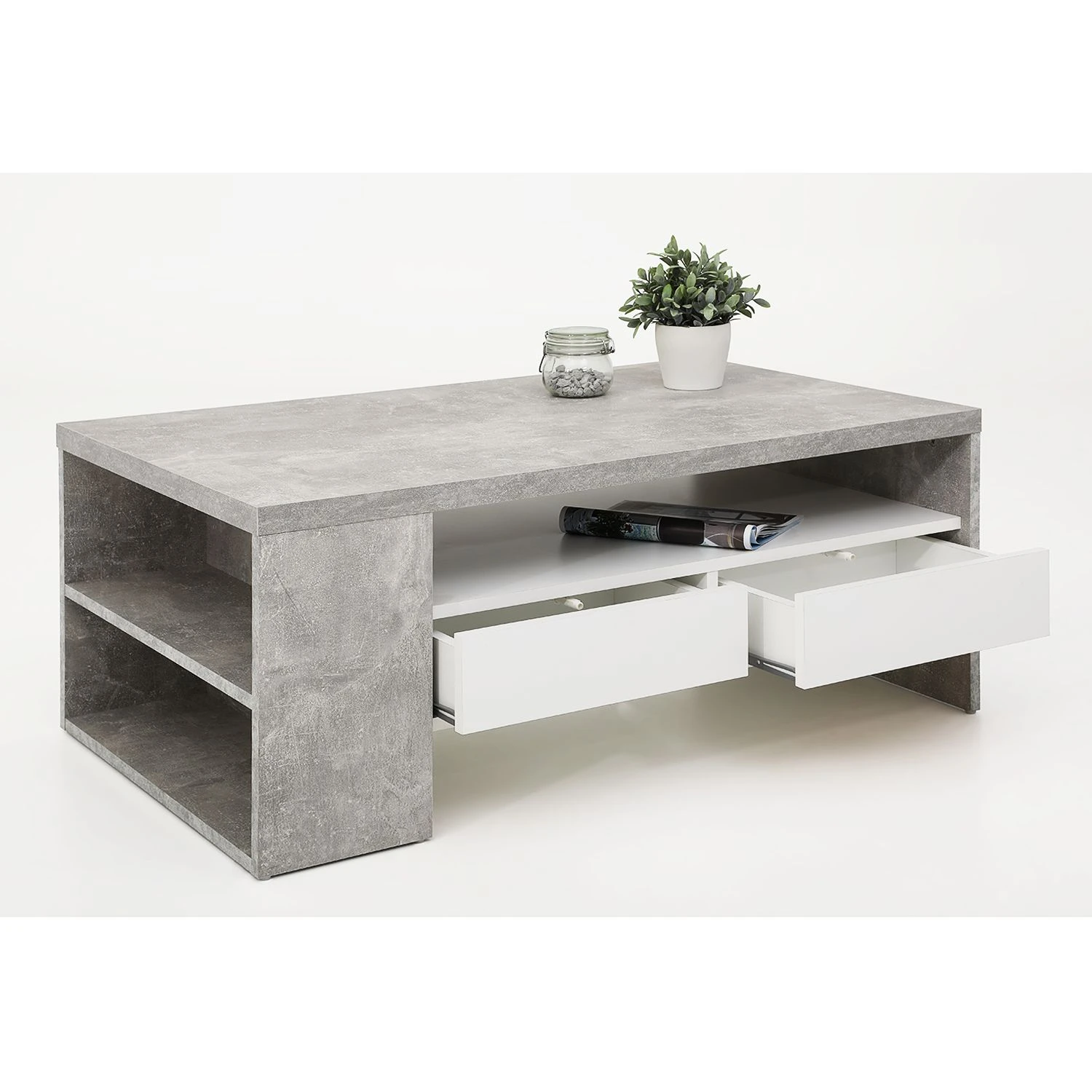 Loftscape Couchtisch Nechin - Beton Dekor / Weiß 2 Loftscape Couchtisch Nechin - Beton Dekor / Weiß – Bild 2