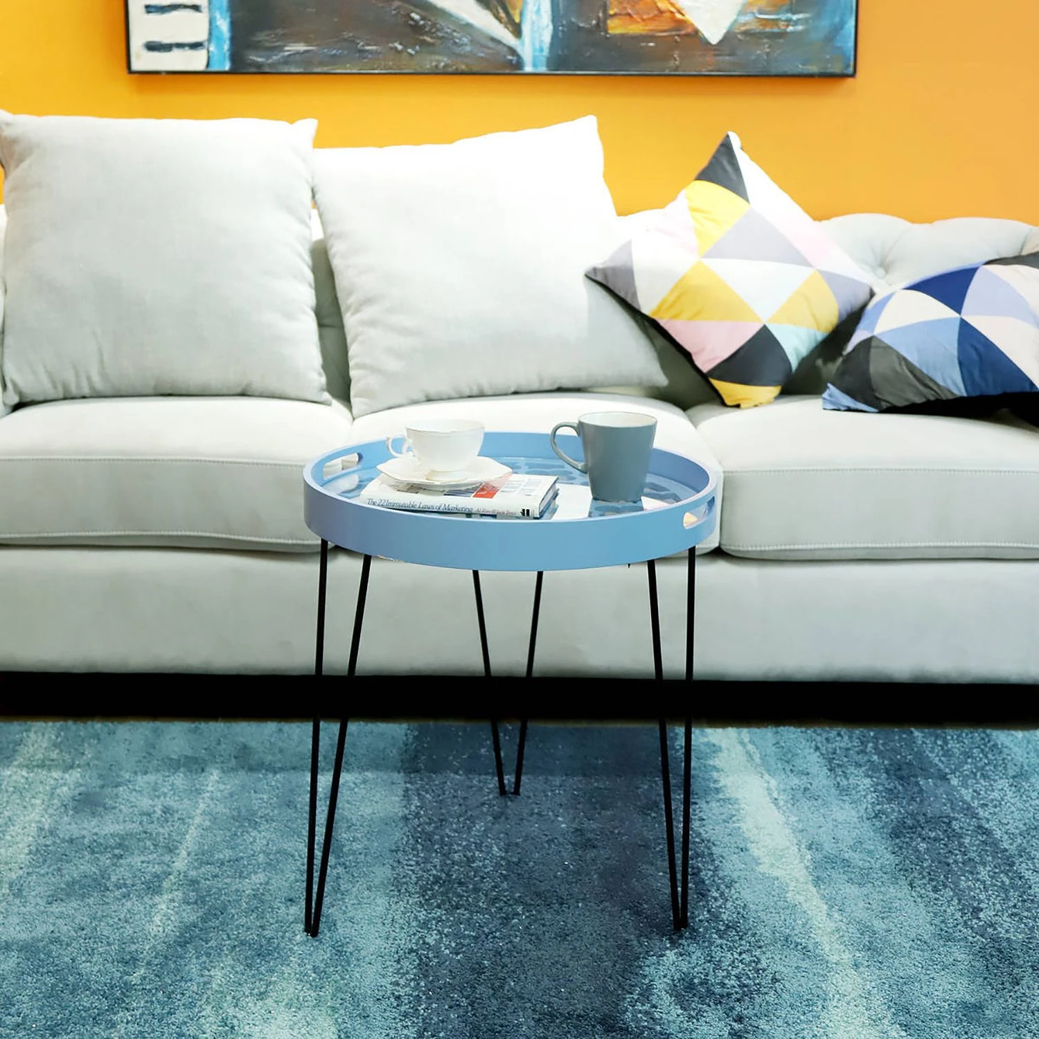 Kayoom Beistelltisch River - Glas / Metall - Hellblau 2 Kayoom Beistelltisch River - Glas / Metall - Hellblau – Bild 2