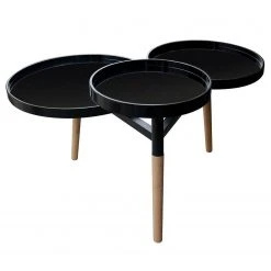 Kayoom Beistelltisch Butler I - Bambus teilmassiv - Schwarz