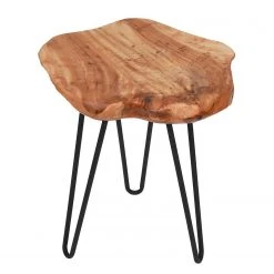 Kayoom Beistelltisch Woody II - Zeder massiv / Metall - Zeder / Schwarz