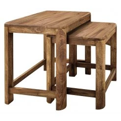 Naturoo Beistelltisch Gaspar (2-teilig) - Sheesham massiv