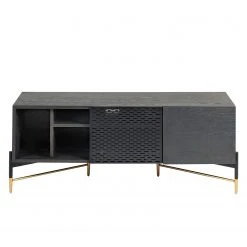 Jack & Alice TV-Lowboard Cabral - Esche Schwarz / Gold -Wohnzimmermöbel boutique en ligne 1000166578 190319 10112700009 GALLERYIMAGES P000000001000166578