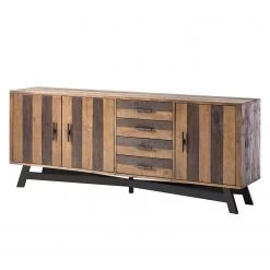 Ars manufacti Sideboard Tamati II - Pinie massiv / Eisen - Pinie / Schwarz