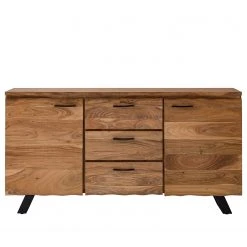 Ars Natura Sideboard Vardo - Akazie massiv / Metall - Akazie / Schwarz -Wohnzimmermöbel boutique en ligne 1000166791 200124 09382900008 DETAILS P000000001000166791