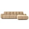 Jack & Alice Ecksofa Malter - Samt - Beige - Longchair davorstehend rechts